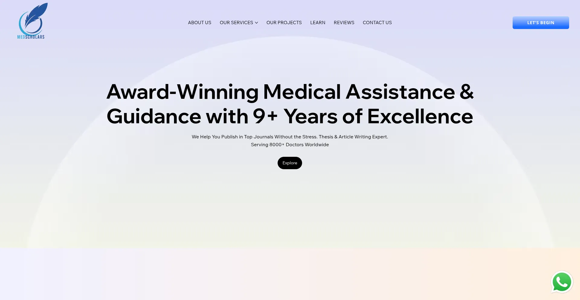 Website screenshot of Medscholars.co