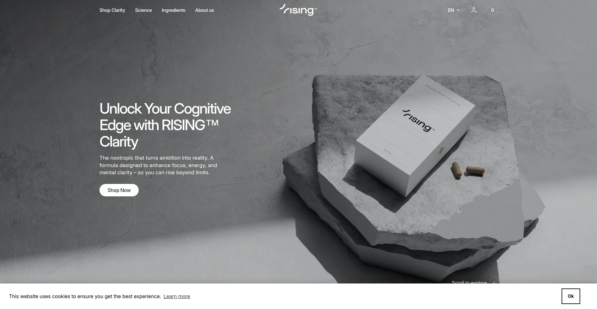Website screenshot of Meetrising.com