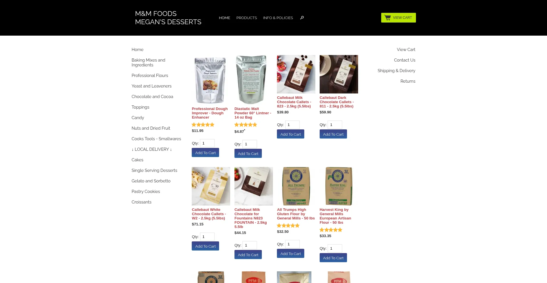 Website screenshot of Megansdesserts.com