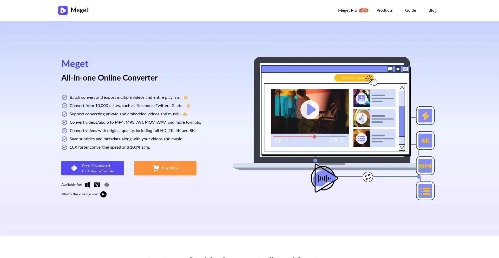 Website screenshot of Meget.io