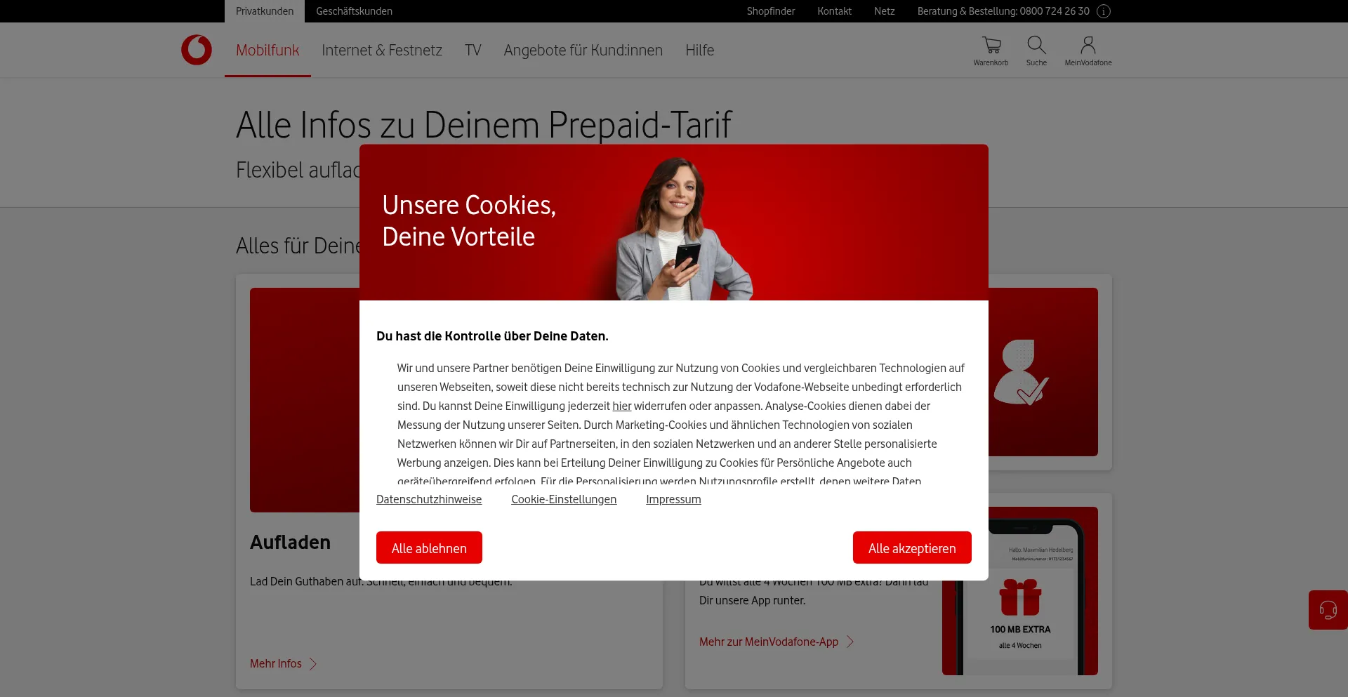 Website screenshot of Meincallya.de