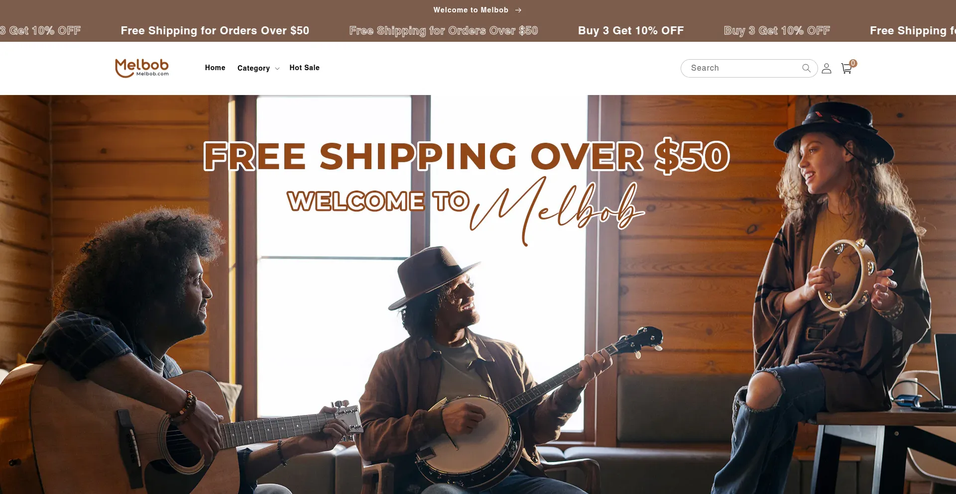 Website screenshot of Melbob.com