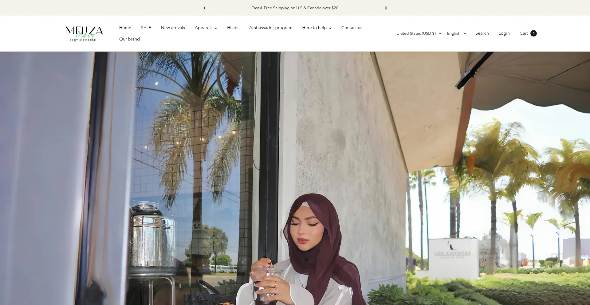 Website screenshot of Melizamodesty.com