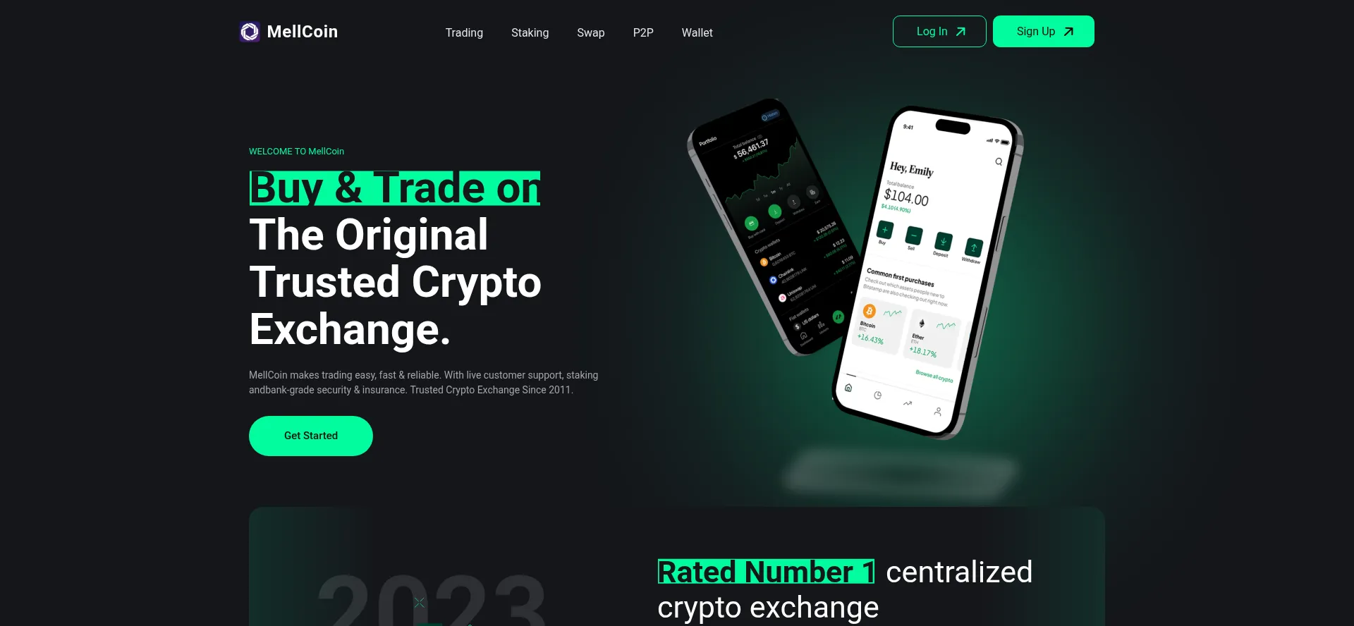 Website screenshot of Mellcoinkon.com