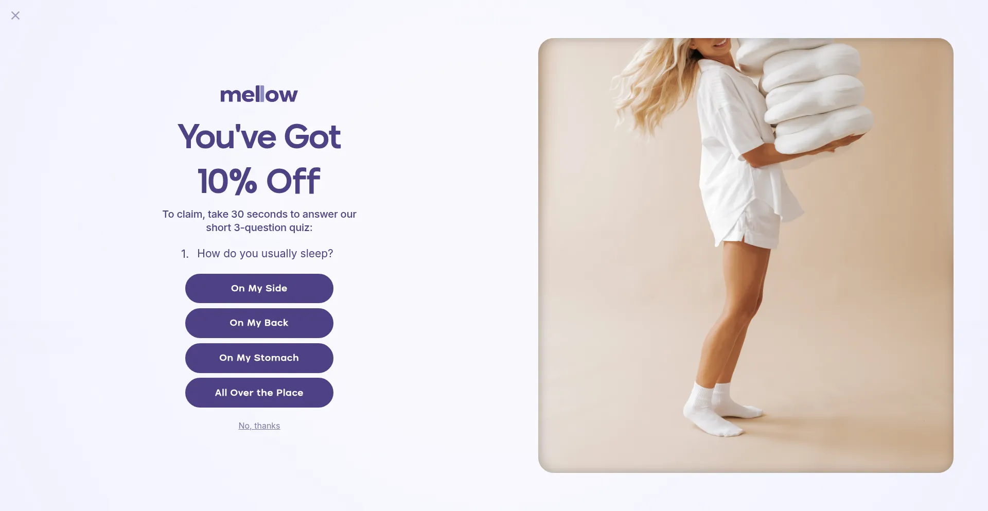 Website screenshot of Mellowsleep.com