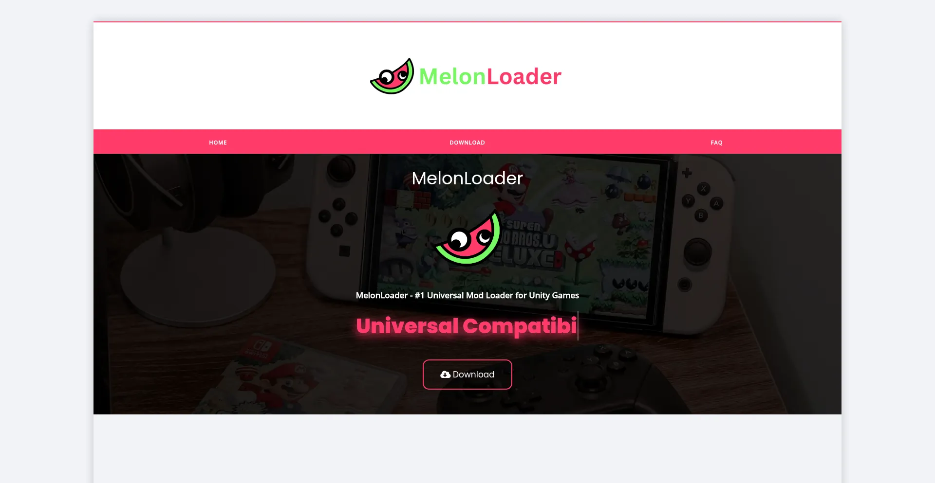 Website screenshot of Melonloader.co