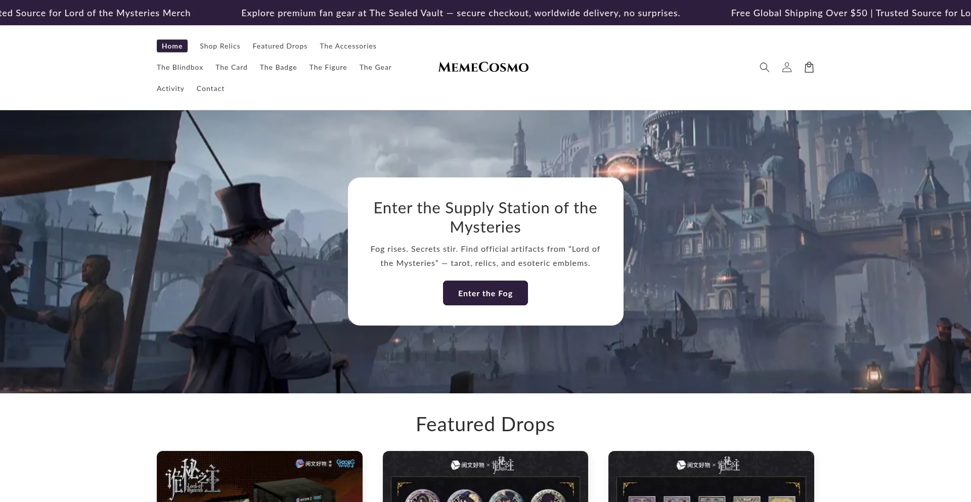 Website screenshot of Memecosmo.com