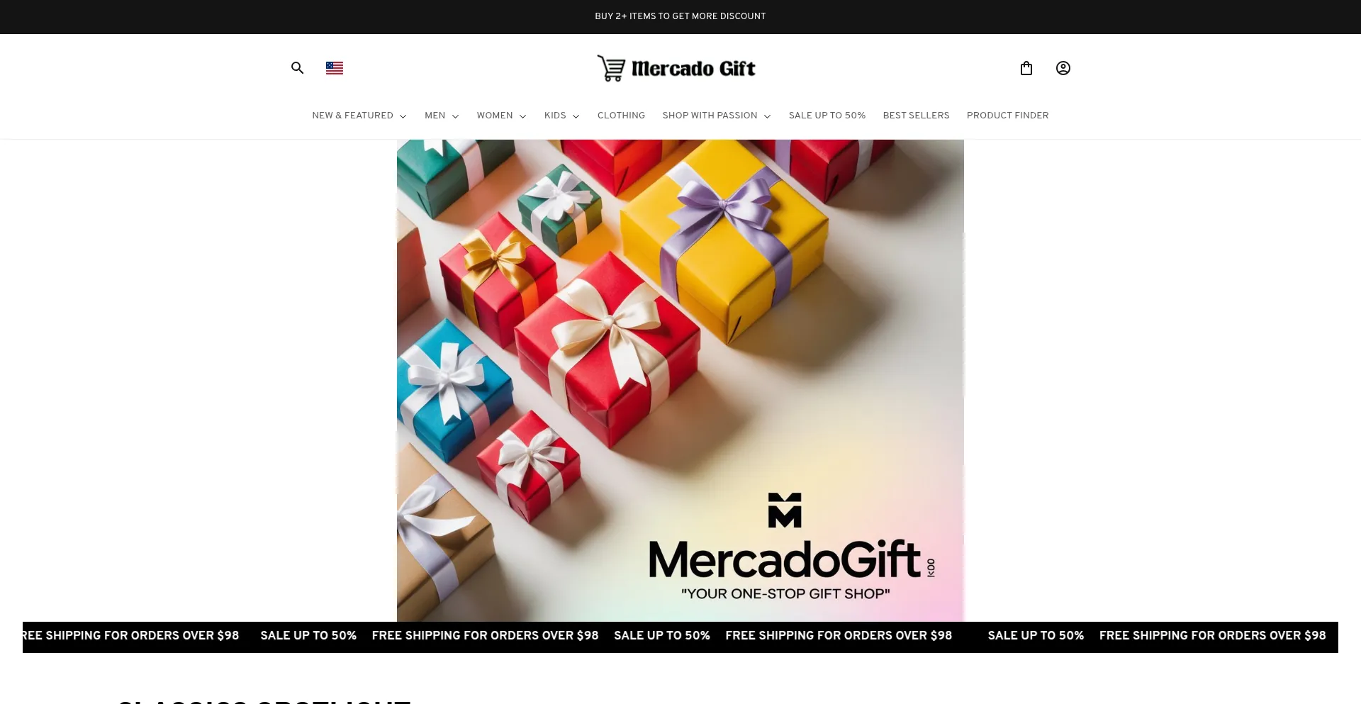 Website screenshot of Mercadogift.com