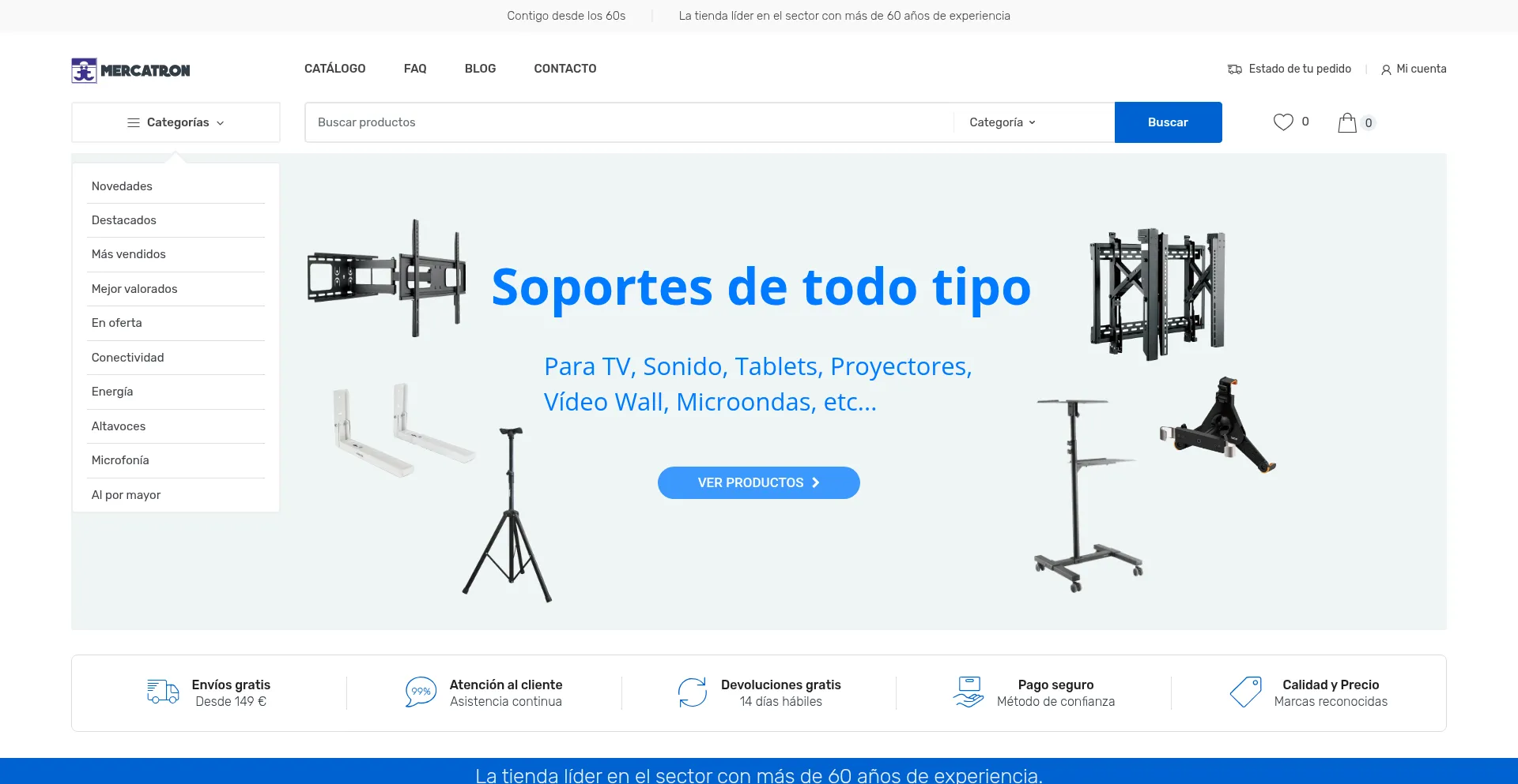 Website screenshot of Mercatron.es