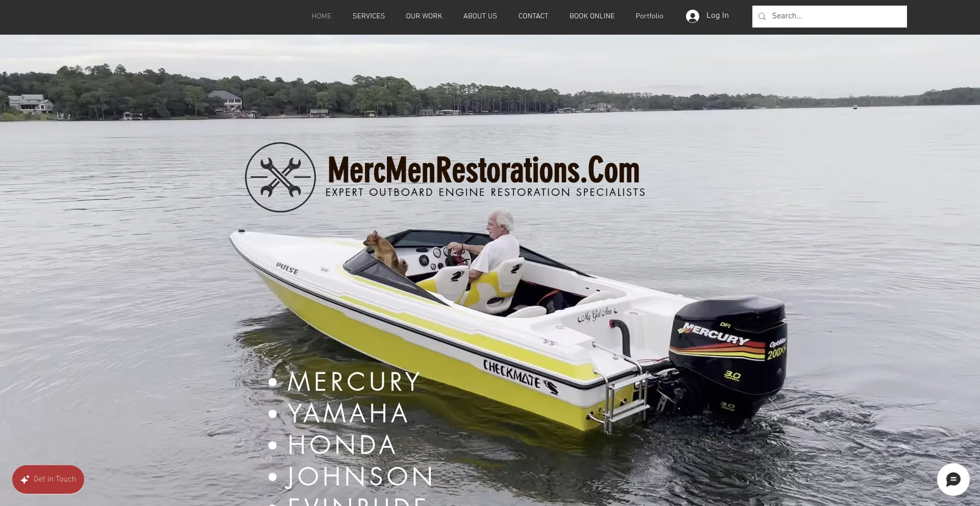 Website screenshot of Mercmenrestorations.com
