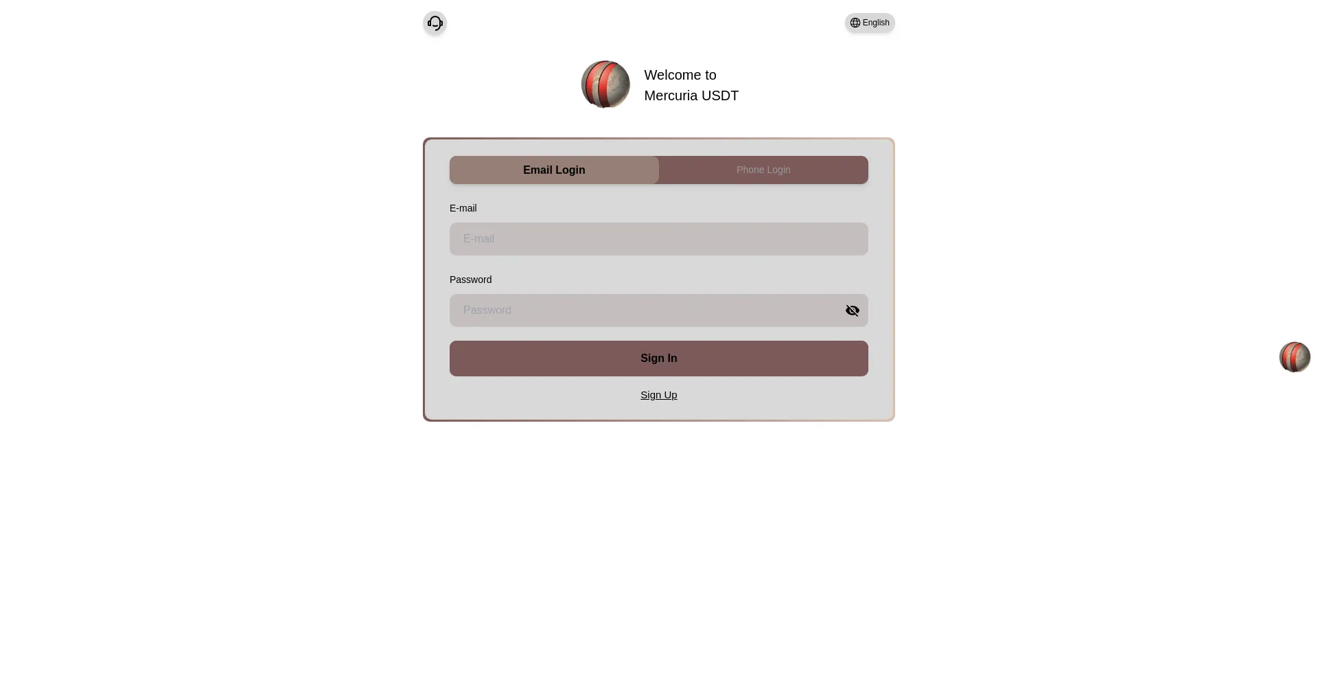 Website screenshot of Mercuriausd.vip