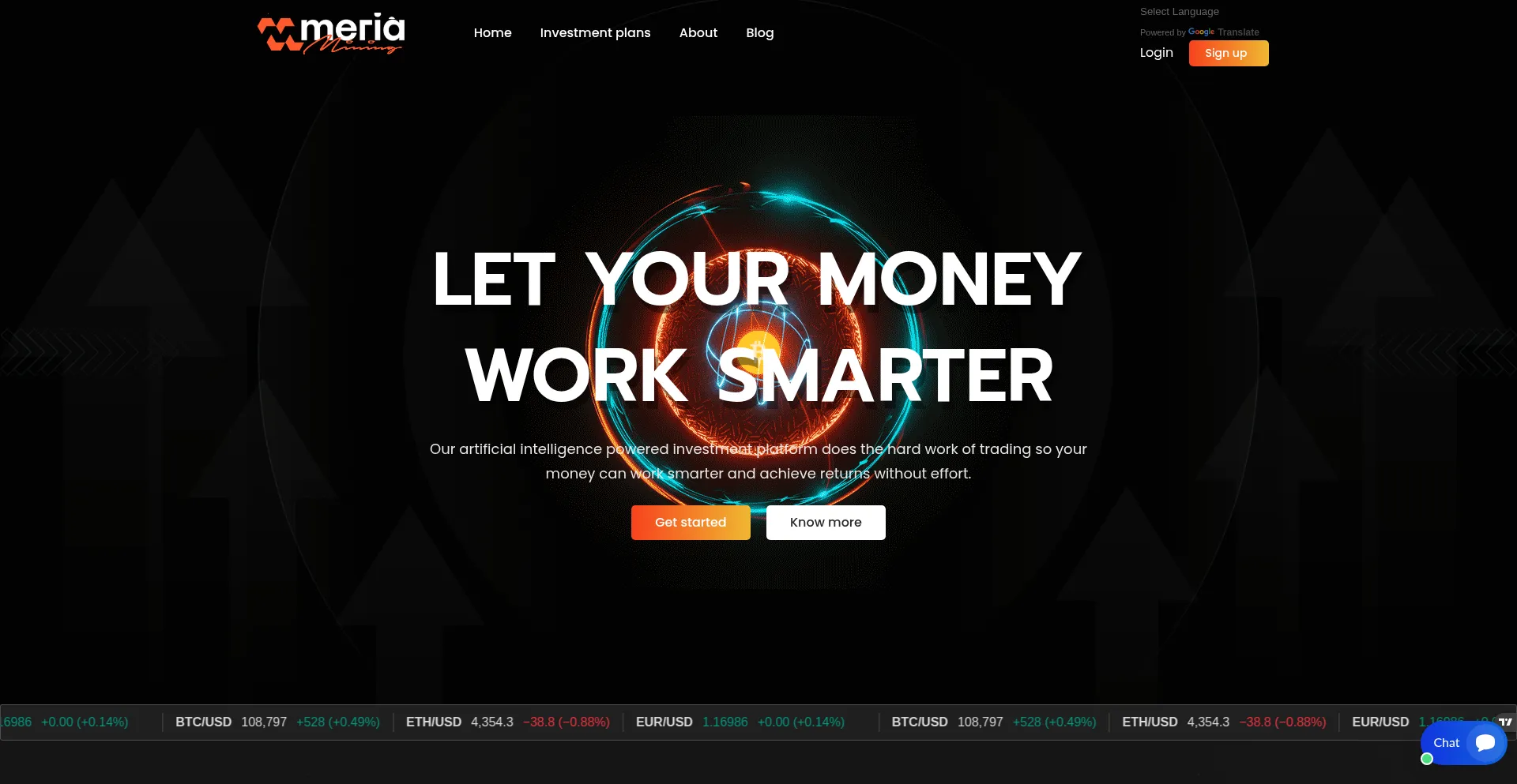 Website screenshot of Meriamining.com