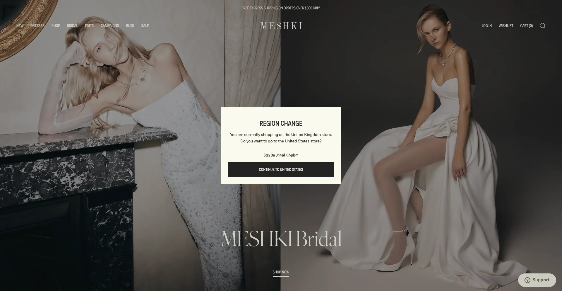 Website screenshot of Meshki.co.uk