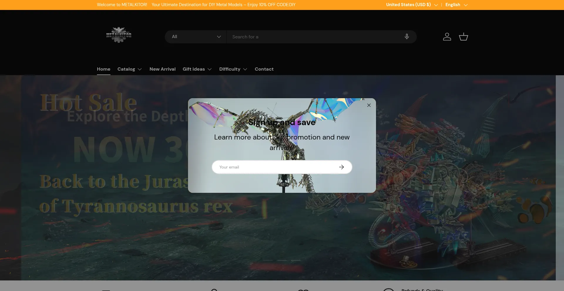 Website screenshot of Metalkitor.com