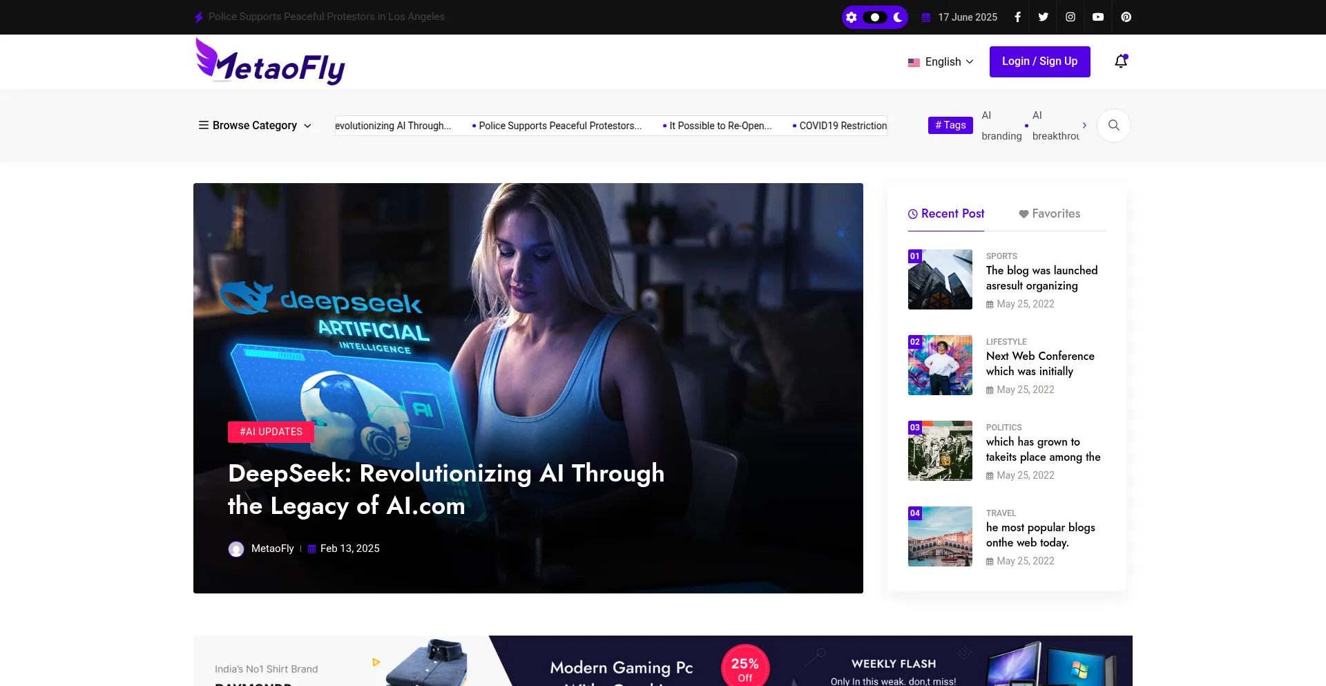 Website screenshot of Metaofly.com
