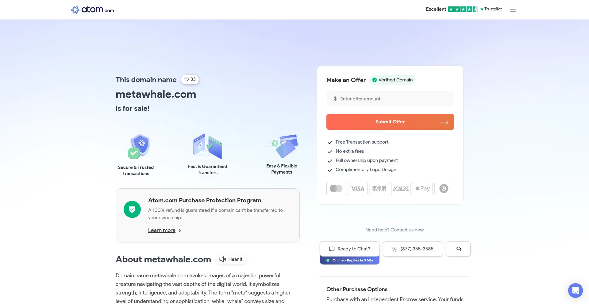 Website screenshot of Metawhale.com