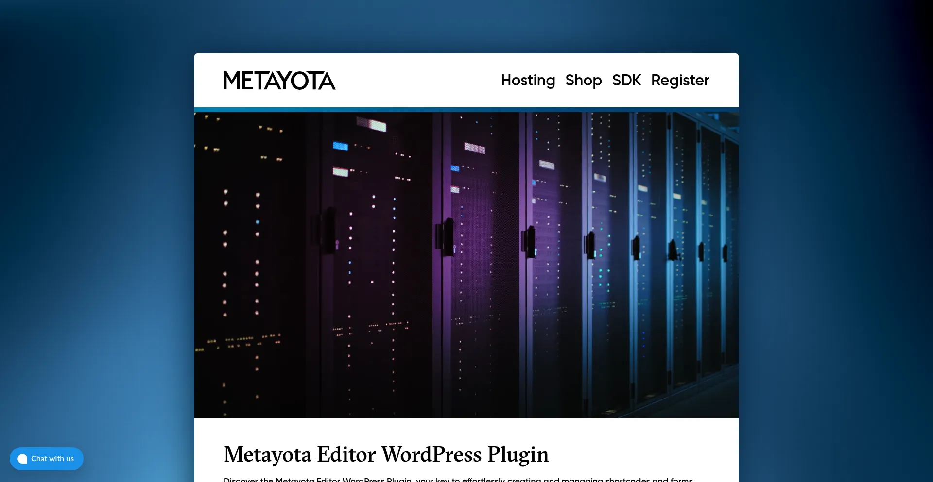 Website screenshot of Metayota.com