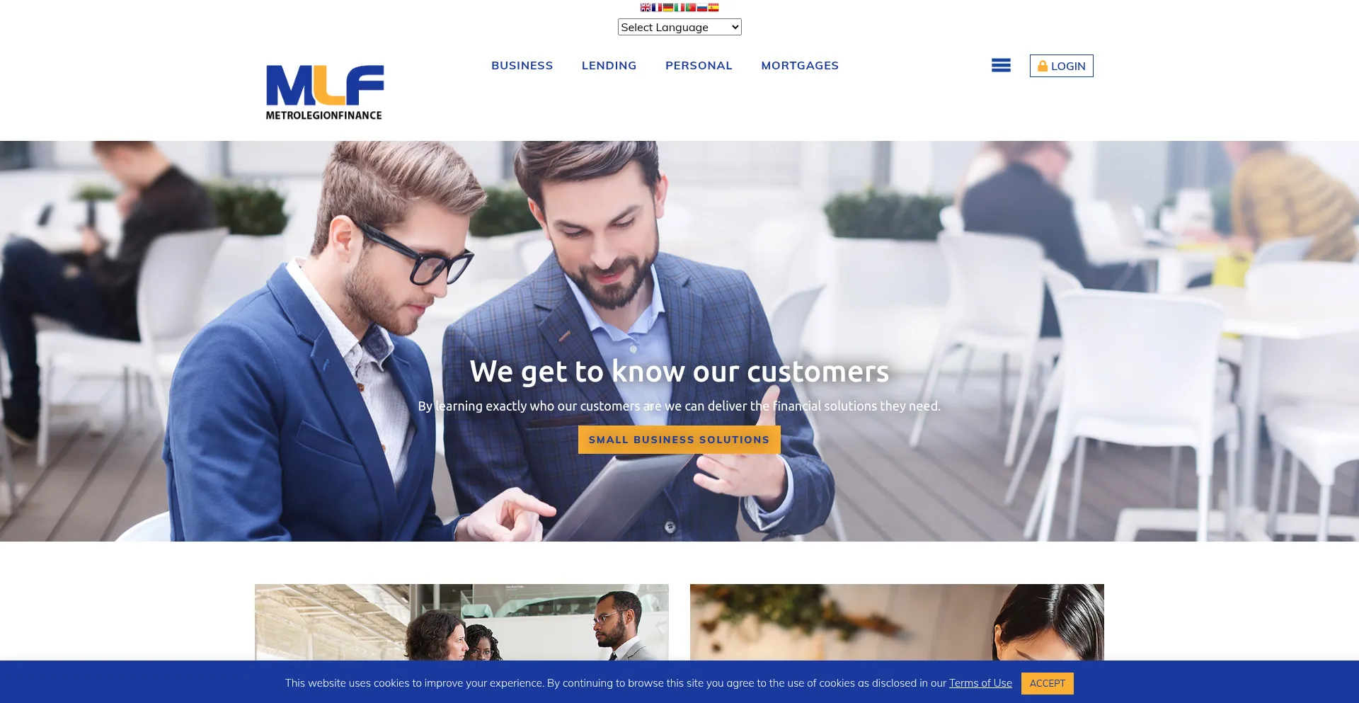 Website screenshot of Metrolegionfinance.com