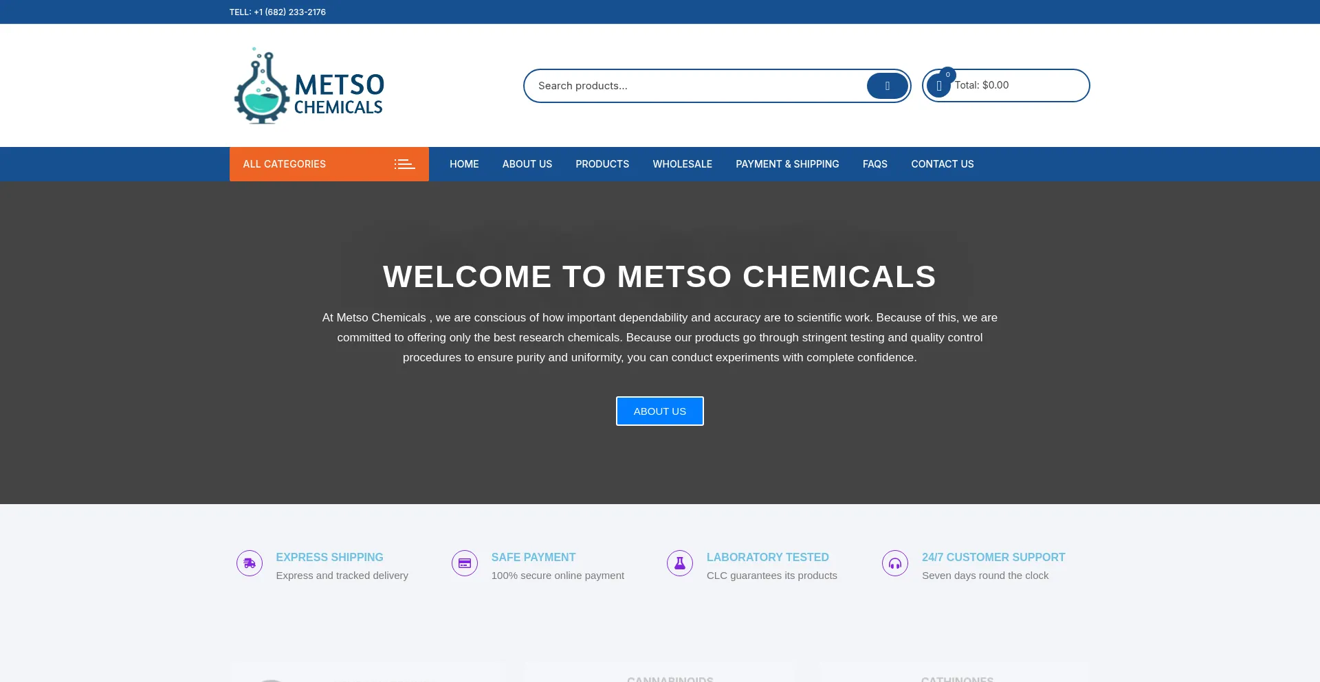 Website screenshot of Metsochemicals.com