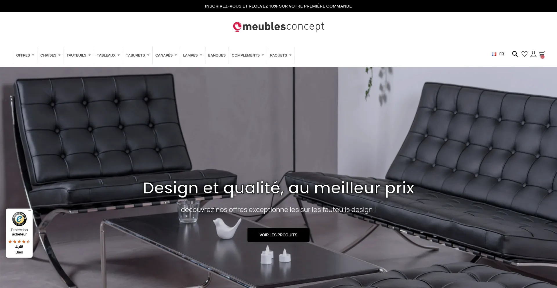 Website screenshot of Meublesconcept.com