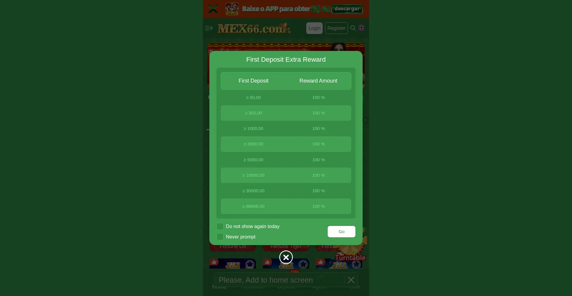 Website screenshot of Mex66.com