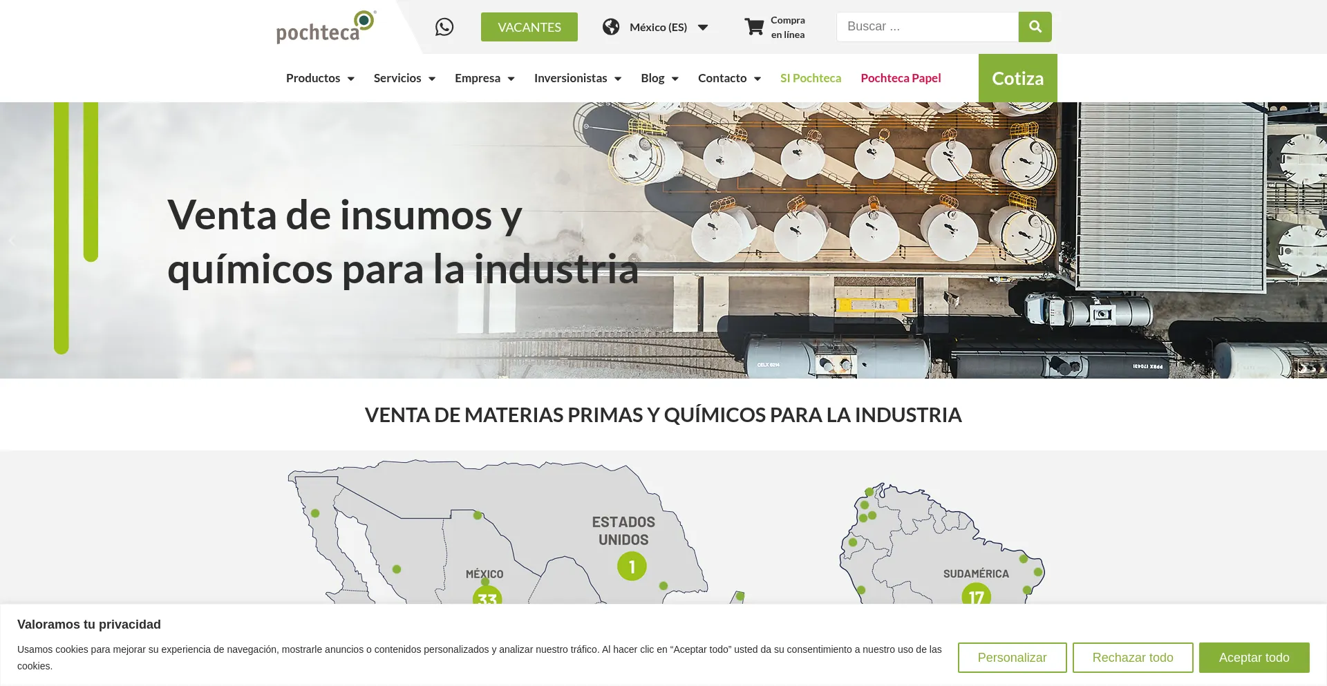 Website screenshot of Mexico.pochteca.net
