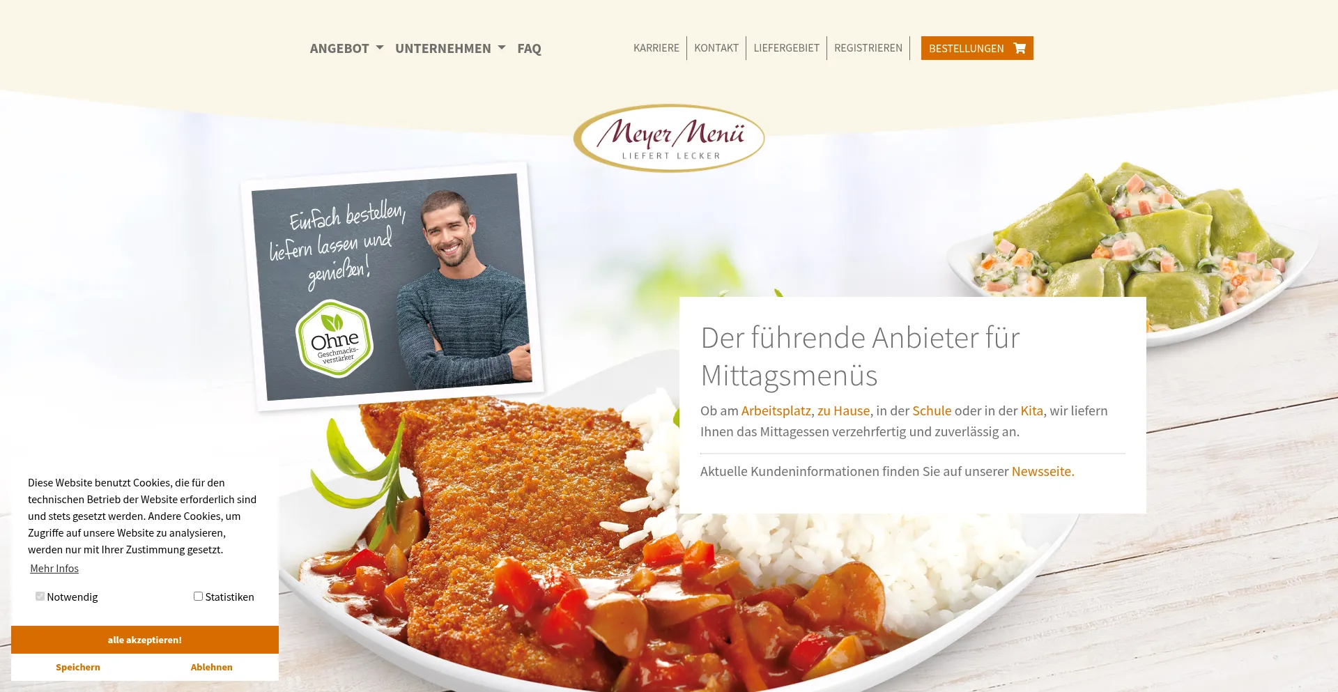 Meyer-menue.de Screenshot