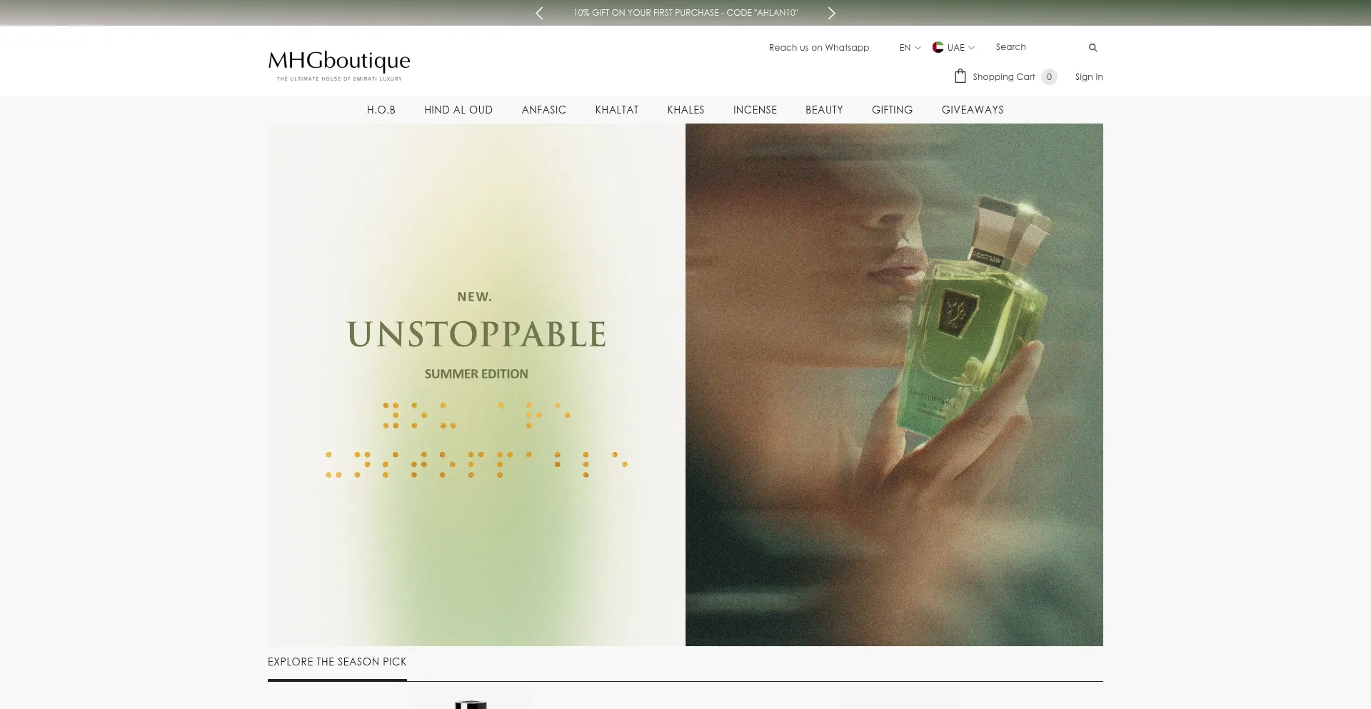Website screenshot of Mhgboutique.com