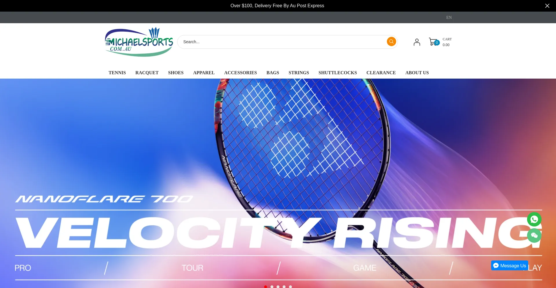 Website screenshot of Michaelsports.com.au