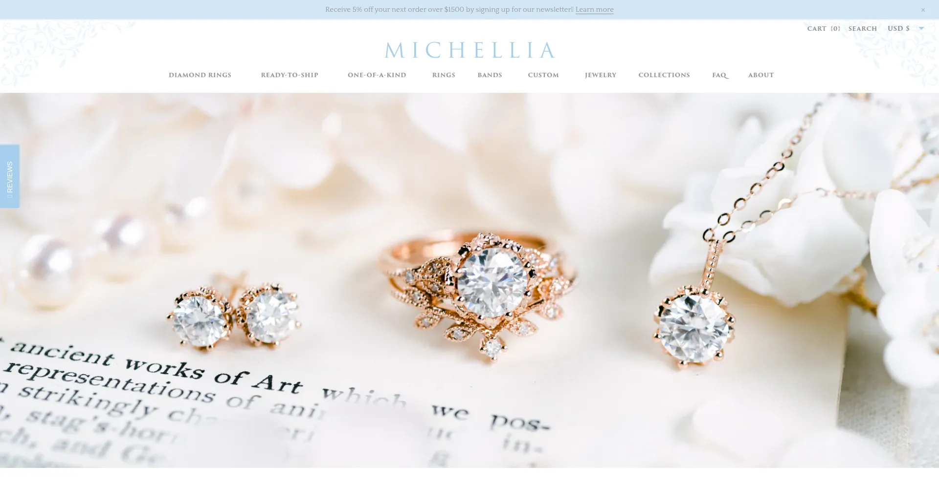 Website screenshot of Michellia.com