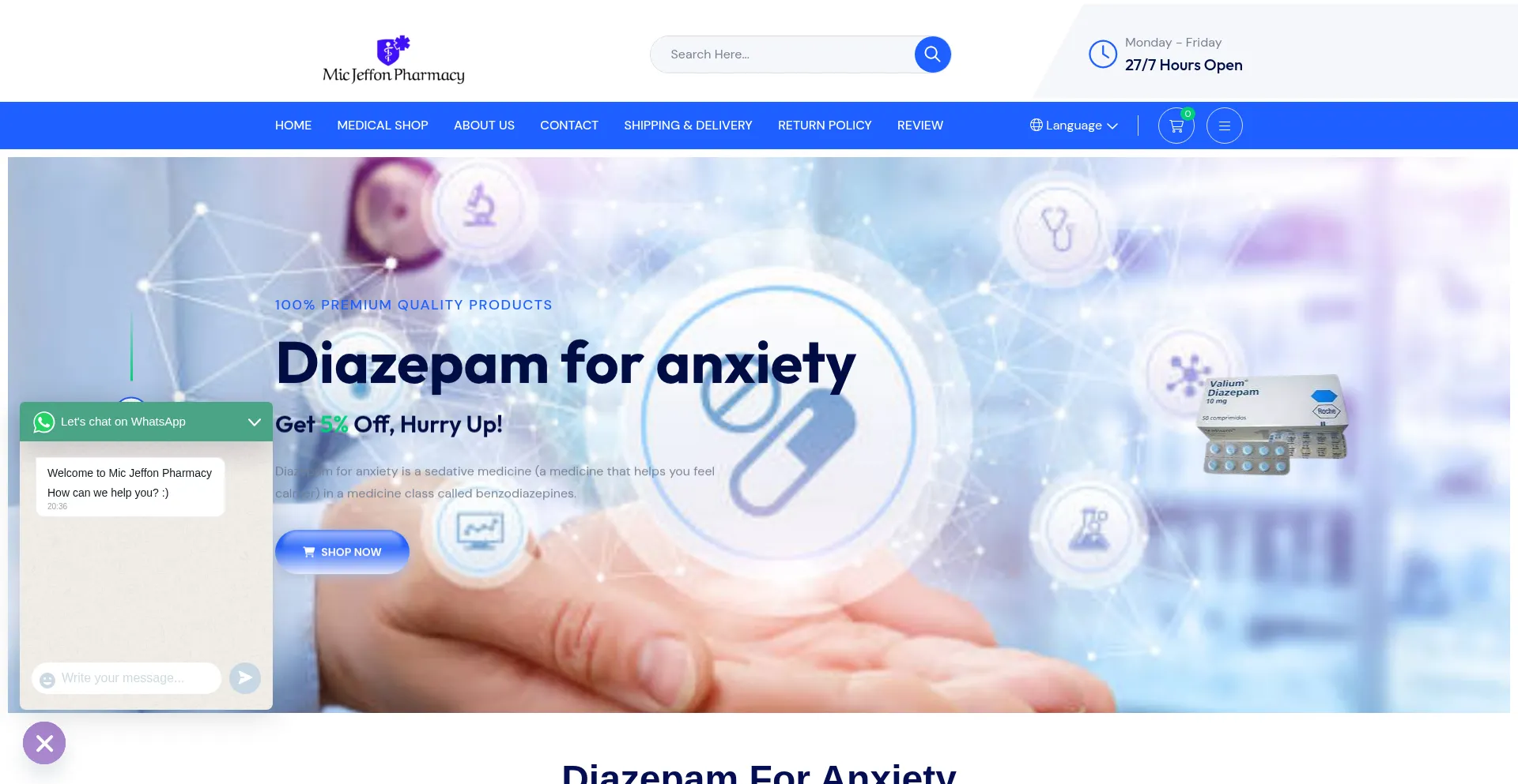 Website screenshot of Micjeffonpharmacy.com