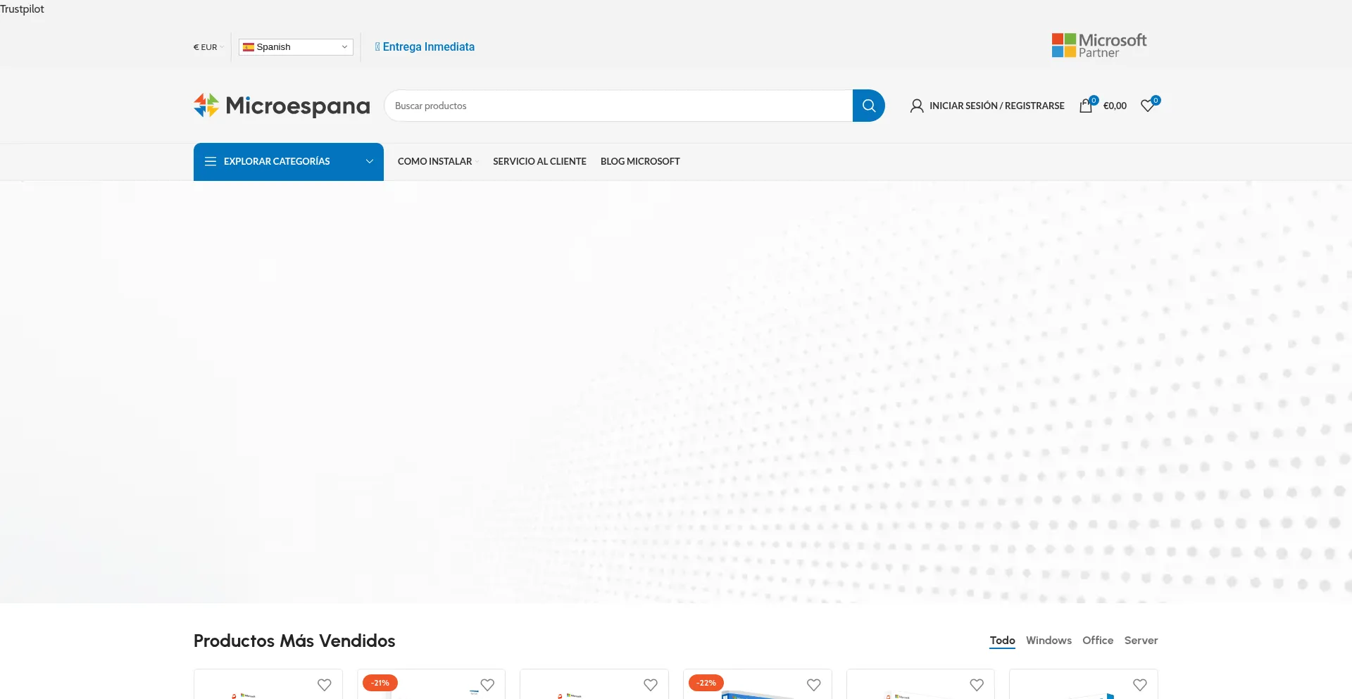 Website screenshot of Microespana.com