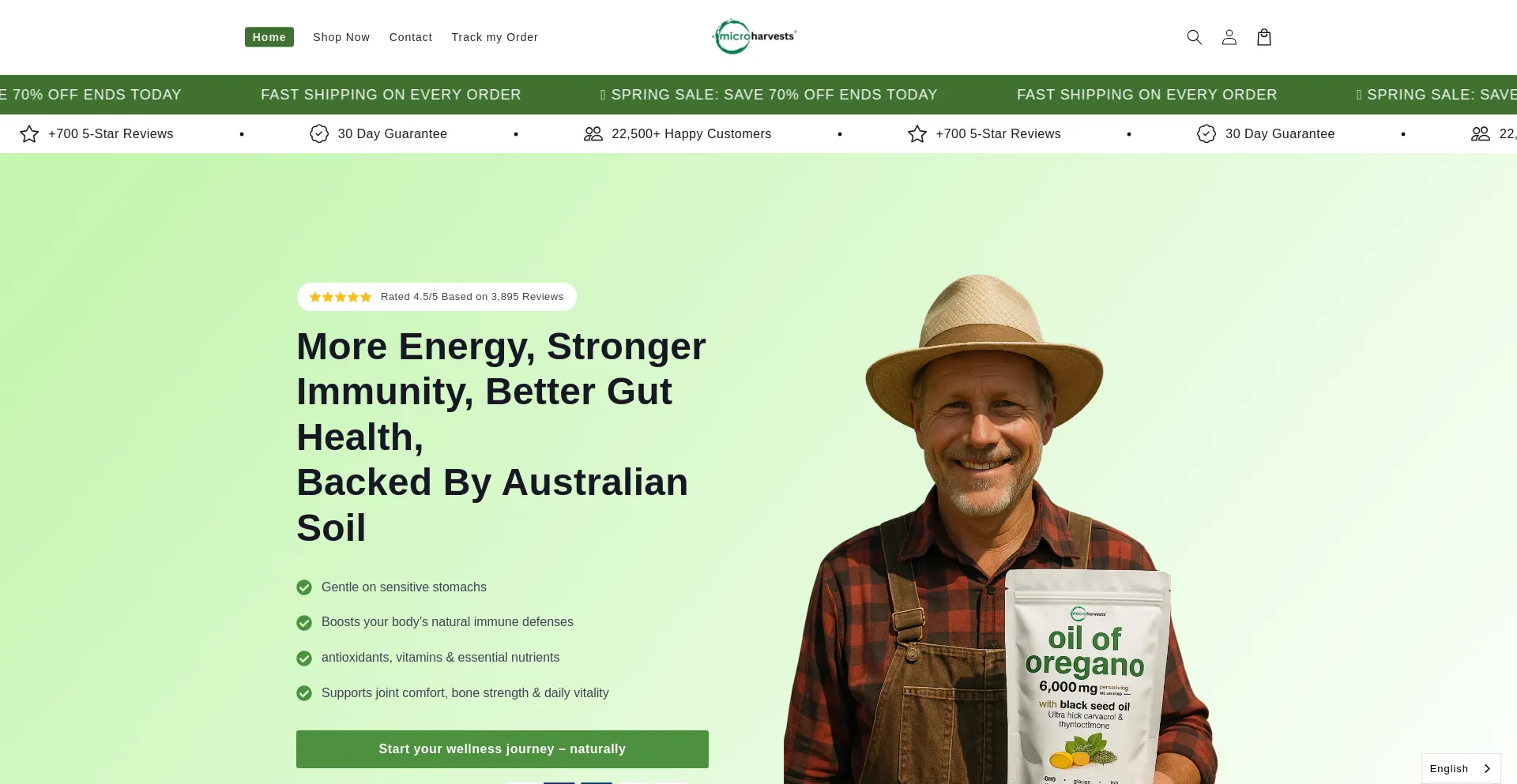 Website screenshot of Microharvests.co