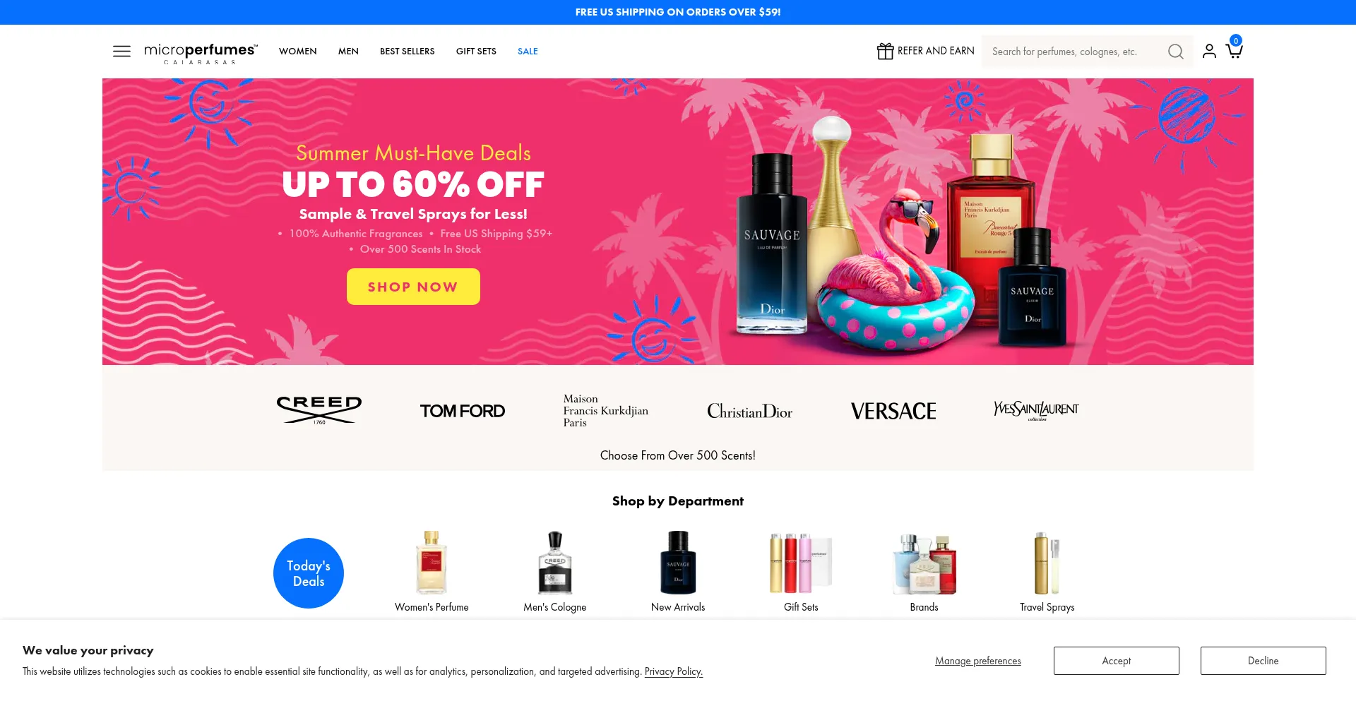 Website screenshot of Microperfums.com