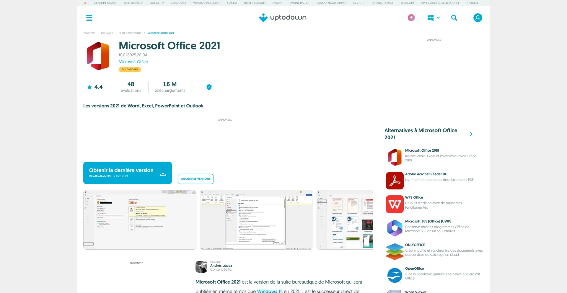 Microsoft-office-2021.fr.uptodown.com Screenshot