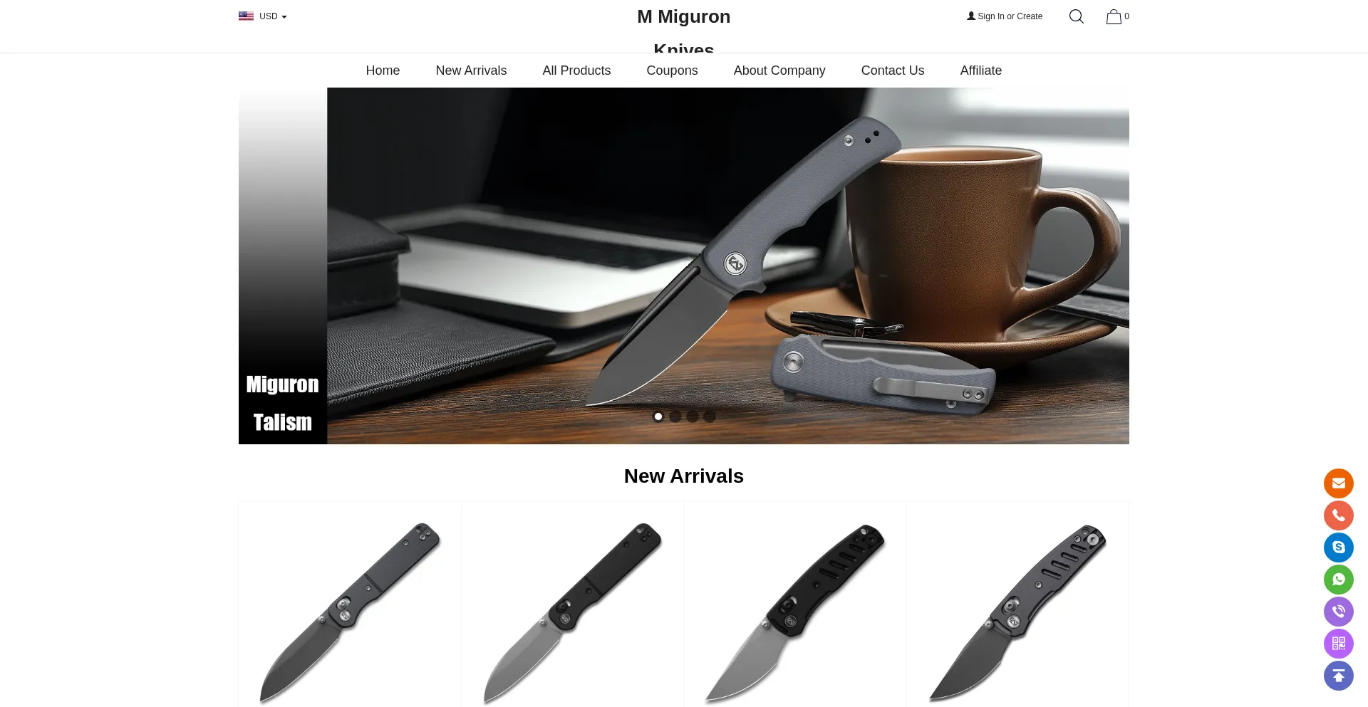 Miguronknives.com Screenshot