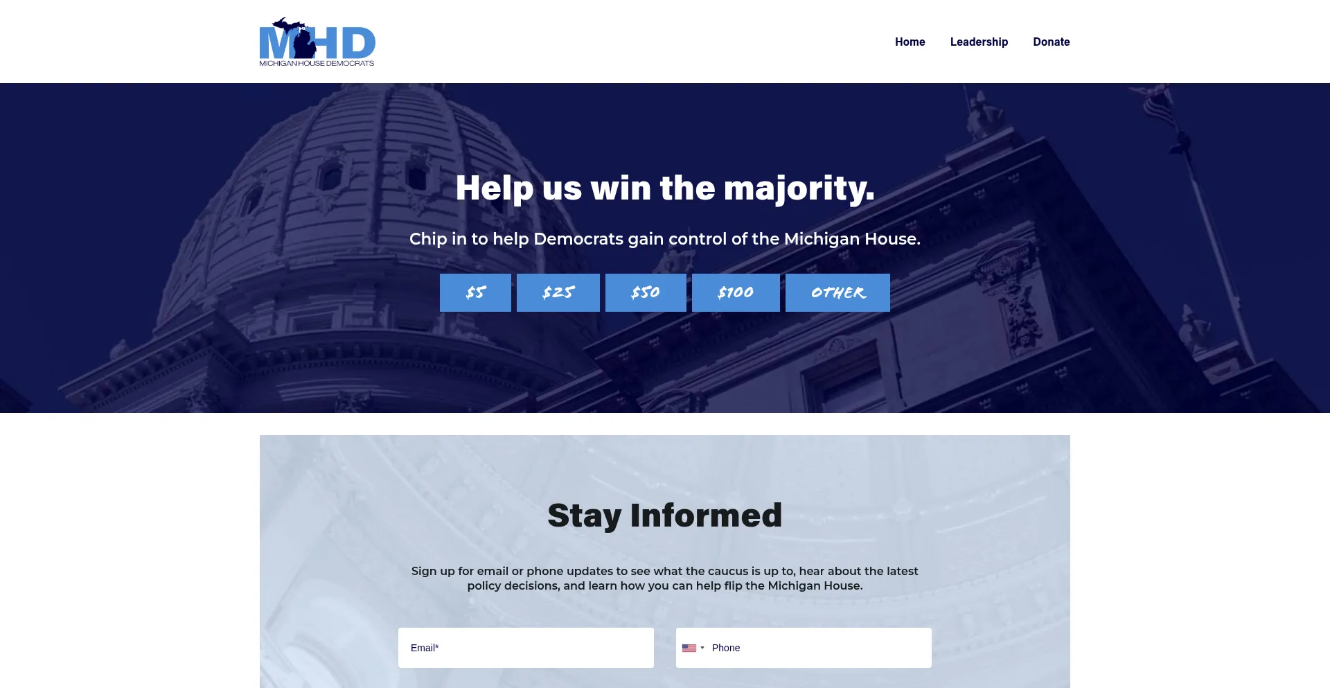 Website screenshot of Mihousedems.com