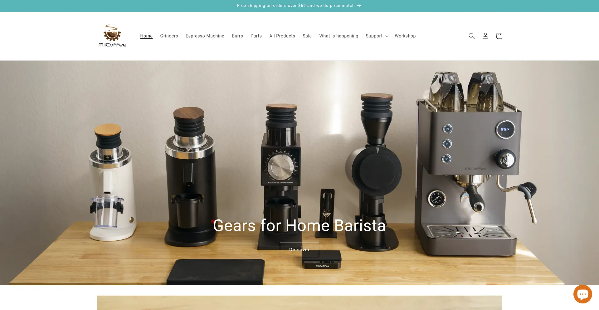 Website screenshot of Miicoffee.shop