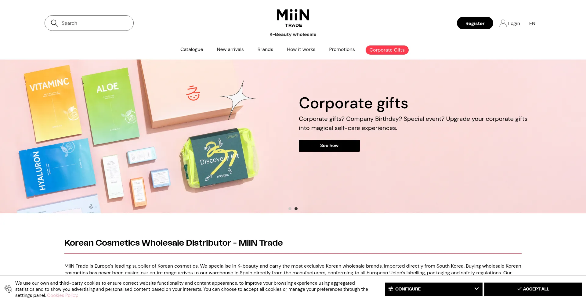 Website screenshot of Miintrade.com