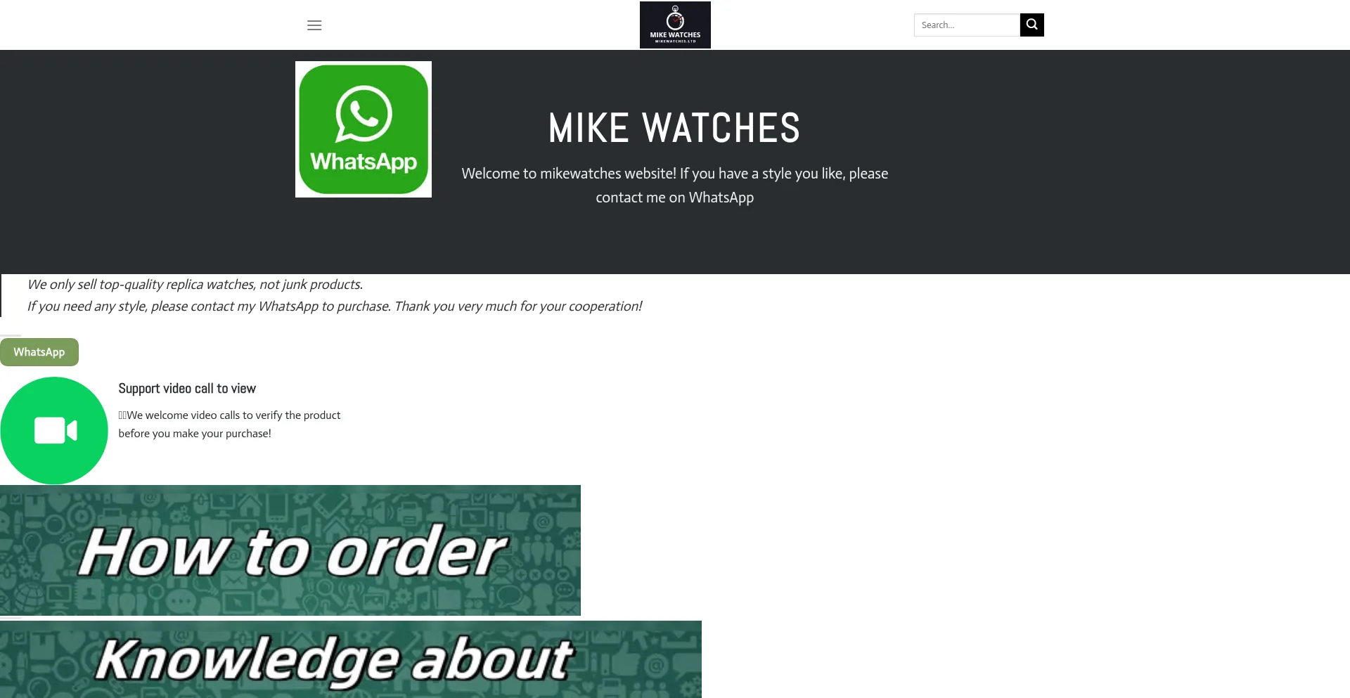 Website screenshot of Mikewatch1.com