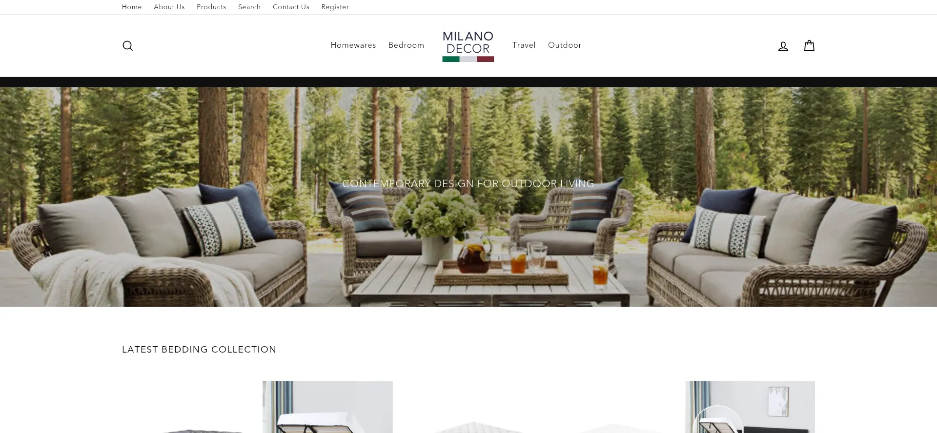 Website screenshot of Milanodecor.com.au