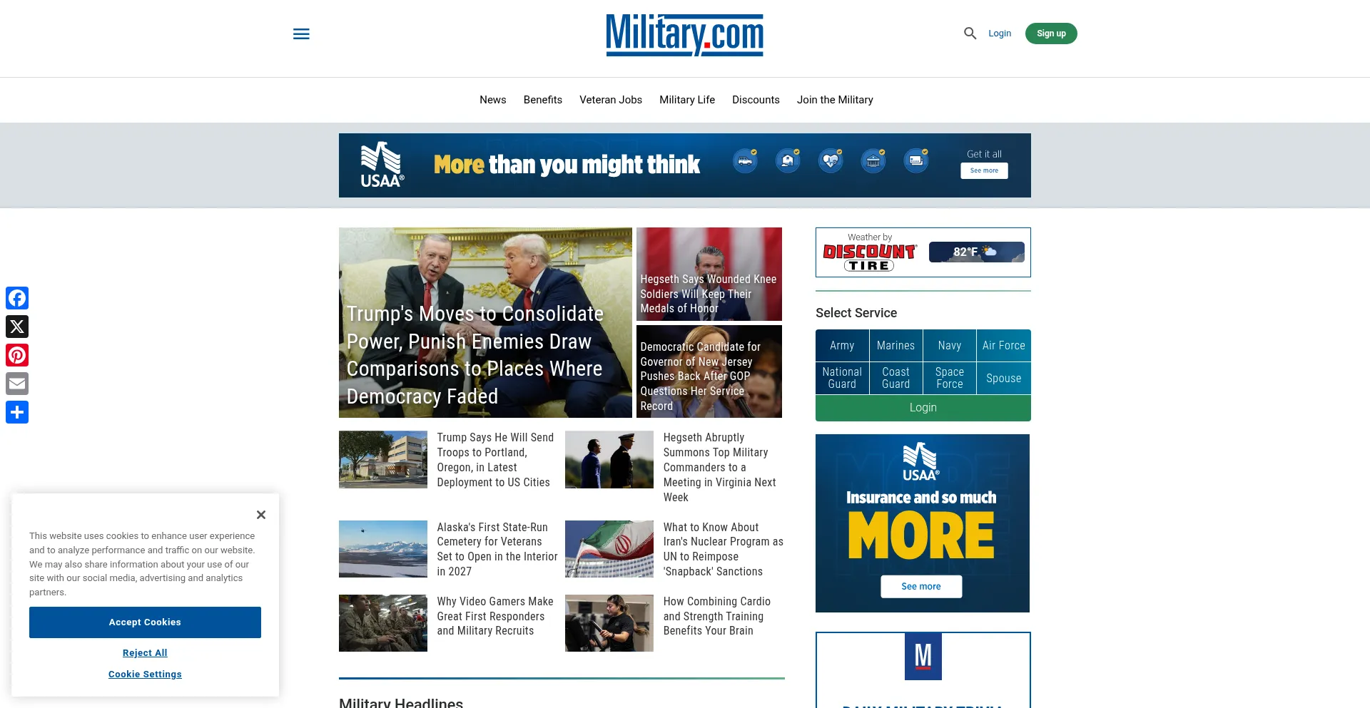 Military.com Screenshot