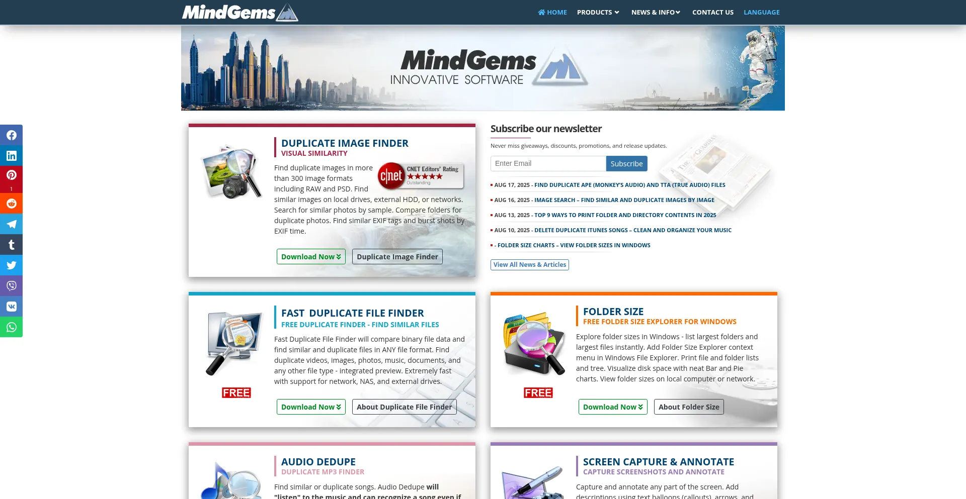 Website screenshot of Mindgems.com