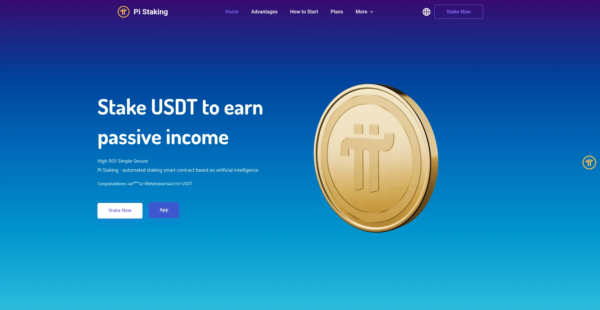 Website screenshot of Minepiai.com