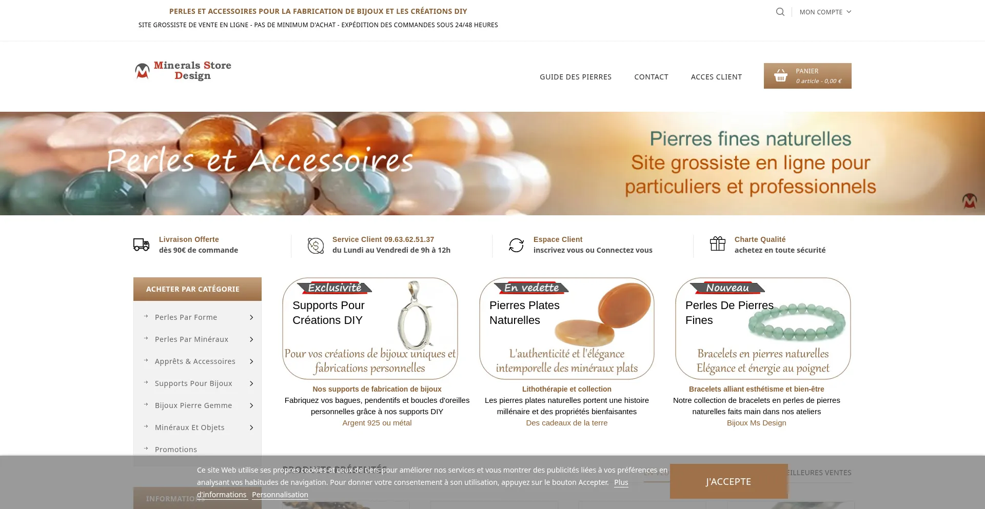 Website screenshot of Minerals-store-design.com