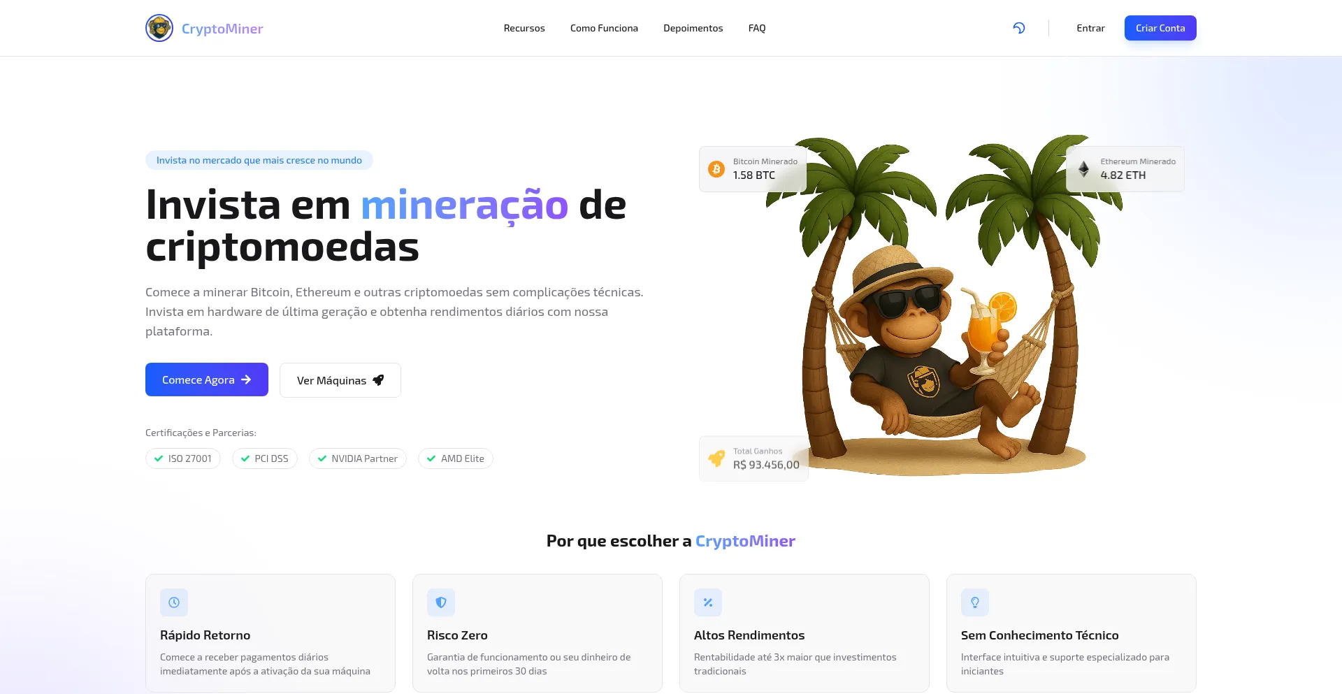 Website screenshot of Minercripto.com