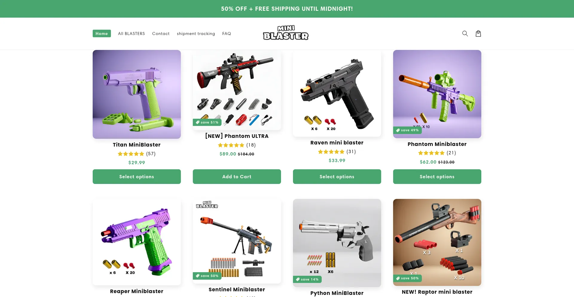 Website screenshot of Miniblaster.co