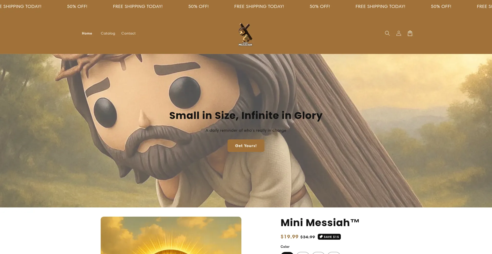Website screenshot of Minimessiah.com