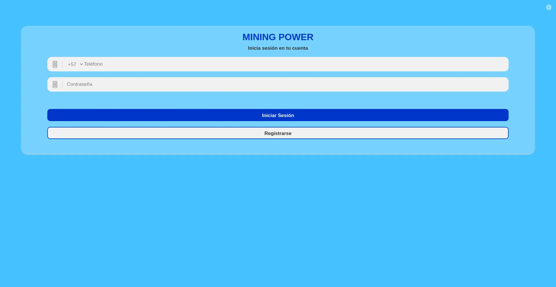 Website screenshot of Mining-power.fun