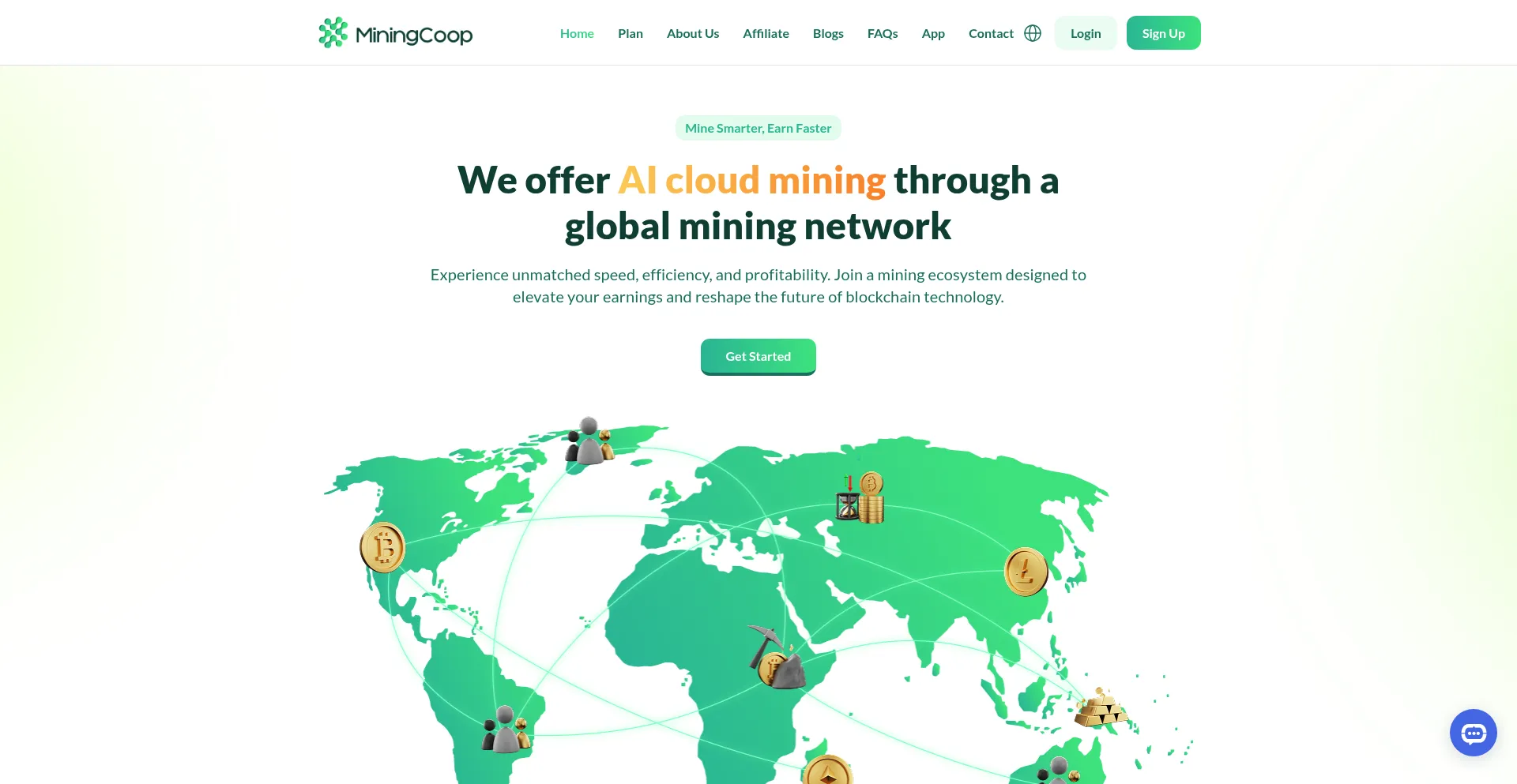 Website screenshot of Miningcoop.net